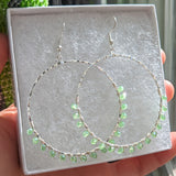 Large Green Wrapped Hoops