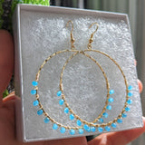 Large Blue Wrapped Hoops