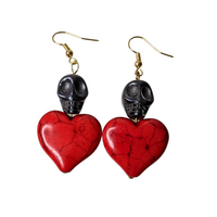 Skull and Heart Earrings