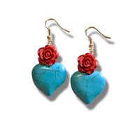 Sacred Hearts In Red & Teal