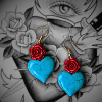 Sacred Hearts In Red & Teal