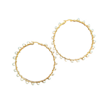 Mother of Pearl Gold Hoops