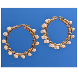 Mother of Pearl Gold Hoops