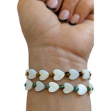 Heart Shell and Turquoise Bracelet