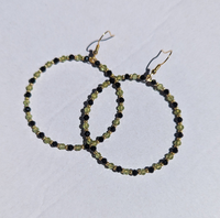 Peridot Gold & Black Hoops