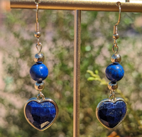 Lapis Lazuli Heart Earrings