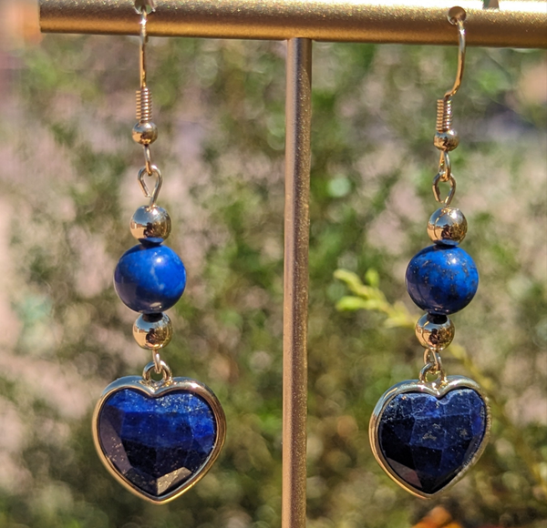 Lapis Lazuli Heart Earrings