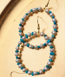 Turquoise and Pearl Hoops