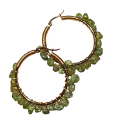 Peridot Hand Wrapped hoops