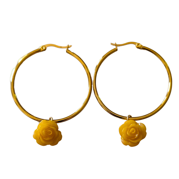 Yellow Rose Hoops