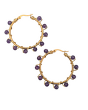 Amethyst Gold Hoops