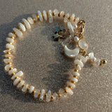 Moonstone & Gold Charm Bracelet
