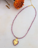 Amethyst Sacred Heart Necklace