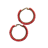 Red Coral Wrapped Hoops