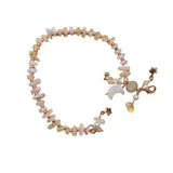 Moonstone & Gold Charm Bracelet