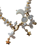 Moonstone & Gold Charm Bracelet