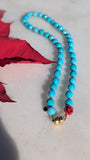 Teal Howlite & Gold Necklace