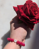 Raspberry Jade Heart Bracelet