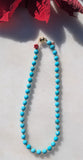 Teal Howlite & Gold Necklace