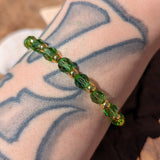 Peridot Bracelet with Red Rose