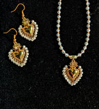 Corazón Sagrado in Clear Glass Crystal earrings