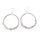June Moonstone Birthstone Breaded Hoop