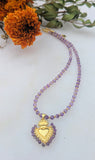 Amethyst Sacred Heart Necklace