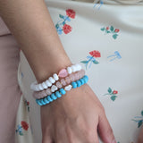 White Jade and Pink Heart Bracelet