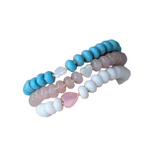 White Jade and Pink Heart Bracelet