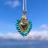 Turquoise Sacred Heart Necklace