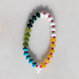Jade & Howlite Cross Bracelet