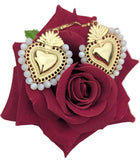 Corazón Sagrado Earrings in Mother of Pearl