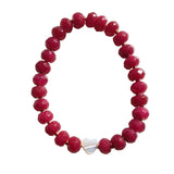 Raspberry Jade Heart Bracelet