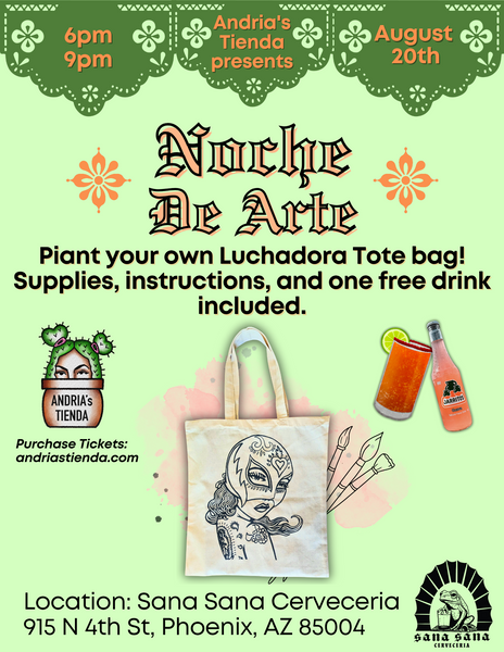 Luchadora Tote Painting 8/20