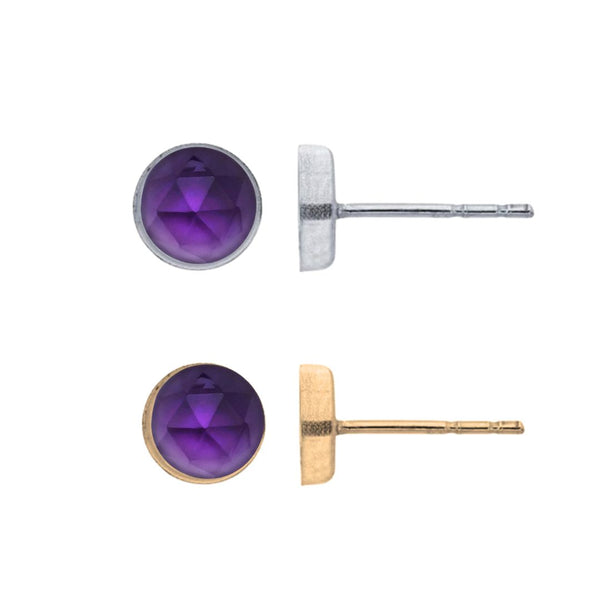 Amethyst Gemstone Stud Earring