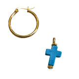 Howlite Cross small Hoop