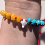 Jade & Howlite Cross Bracelet