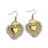 Corazón Sagrado Earrings in Mother of Pearl