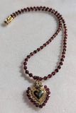 Garnet Sacred Heart Necklace