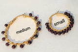 Small Garnet Hoops