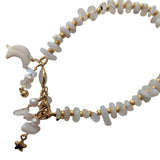 Moonstone & Gold Charm Bracelet