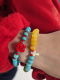 Turquoise Howlite Rose Bracelet