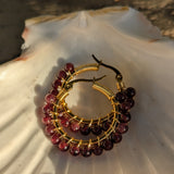 Small Garnet Hoops