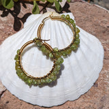 Peridot Hand Wrapped hoops