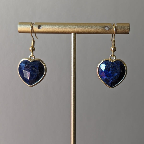 Lapis Lazuli Heart Earrings